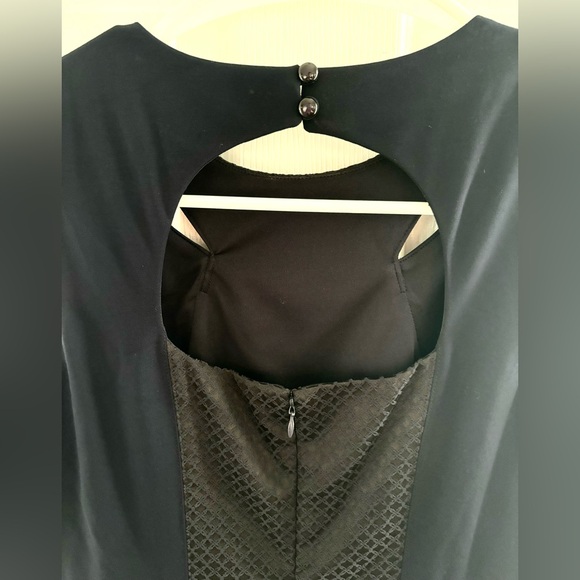 NWT Cache Colorblock Dress Navy/Black, Mesh Textured, Cut Out Back, Size 6 - Picture 6 of 6